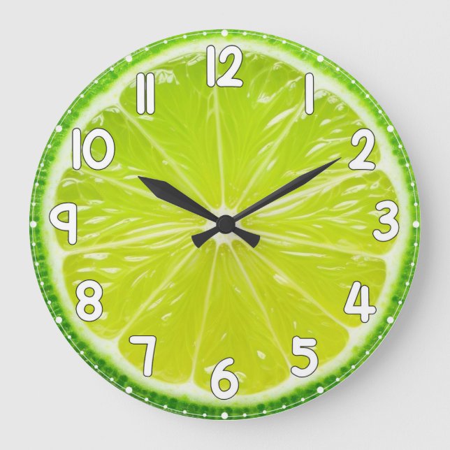 Relógio Grande Lemon Face Wall Clock – Fresh Citrus Kitchen Home  (Frente)