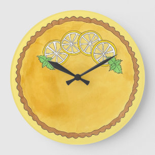 Relógio Grande Lemon Tart Tarte au Citron Curd Pie Baking Comida