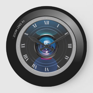 Relógio Grande Lente de zoom da câmera com números romanos