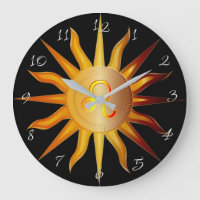 Leo Sun Fire Sign Birth Mês Negro Vermelho e Doura