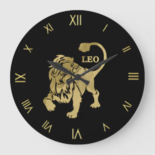 Relógio Grande Leo Zodiac - Símbolo Wall Clock