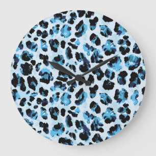 Relógio Grande Leopard Cheetah Skin: Watercolor Vintage Tie Dye