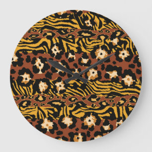 Relógio Grande Leopardo, pele de tigre, padrão selvagem.