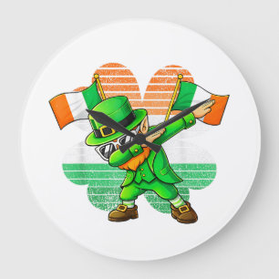 Relógio Grande Leprechaun Dabbing para Crianças Meninos Homens Ju