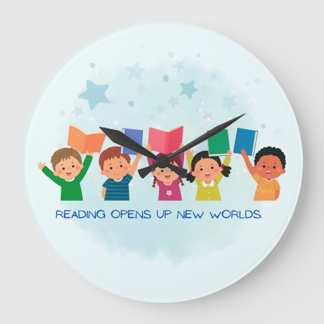 Relógio Grande Ler Abre Novos Mundos (Frente)