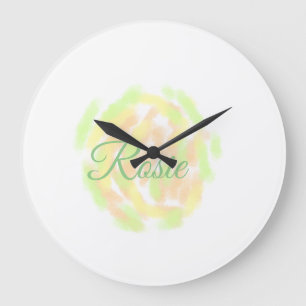 Relógio Grande Letra laranja amarela simples aquarela adicione se