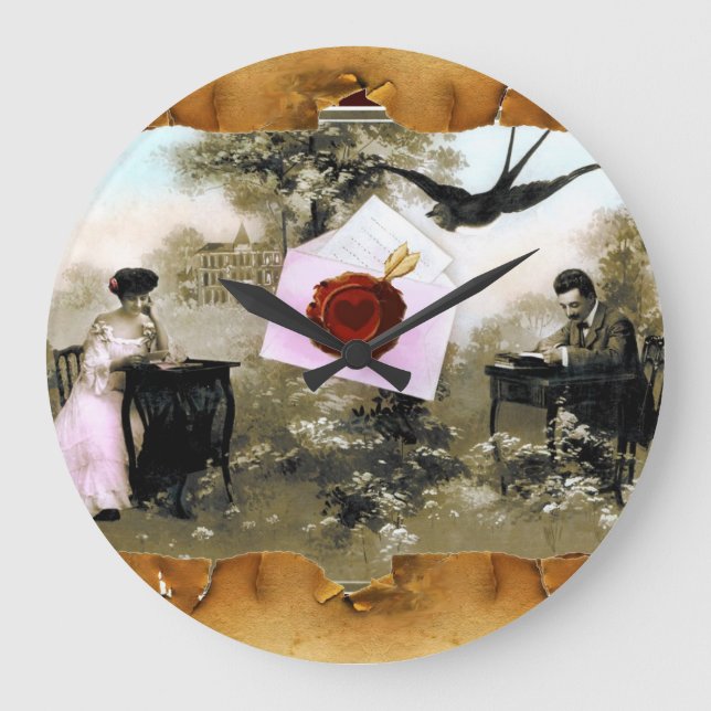 RELÓGIO GRANDE LETRA ROMÂNTICA DO NAMORADOS, SELO DE CERVEJA VERM (Frente)