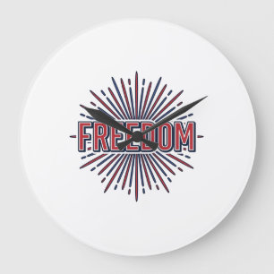 Relógio Grande Liberdade Fogos de Artifício Patrióticos Vector Ca