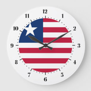Relógio Grande Liberian flag Wall Clocks