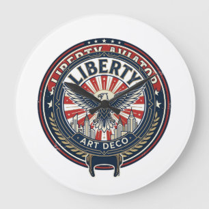 Relógio Grande Liberty Aviator Patriótico Patriótico Aviação Vint