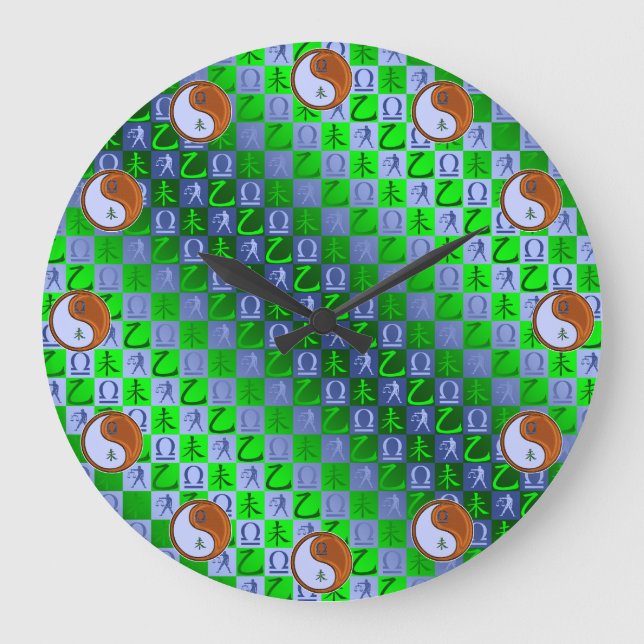 Relógio Grande Libra & Cabra de Madeira (Frente)