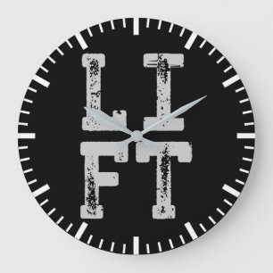 Relógio Grande LIFT - Gym, Workout, Levantamento de Peso, Inspira