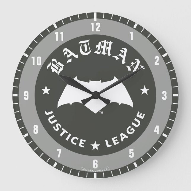 Relógio Grande Liga da Justiça| Batman Retro Bat Emblem (Frente)
