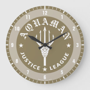 Relógio Grande Liga da Justiça  Emblem de tridente do Aquaman Re