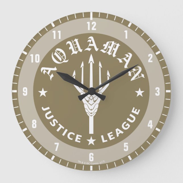 Relógio Grande Liga da Justiça| Emblem de tridente do Aquaman Ret (Frente)