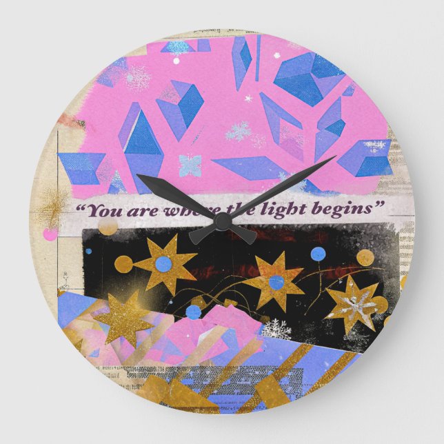 Relógio Grande Light Begins Gem Clock – Pink & Gold Glow (Frente)