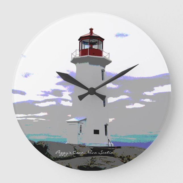 Relógio Grande Lighthouse Wall clock Peggy's Cove Nova Scotia (Frente)