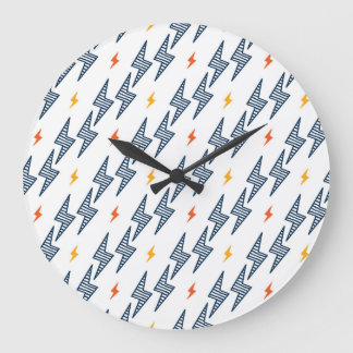 Relógio Grande Lightning Bolts Doodle Seamless Flash
