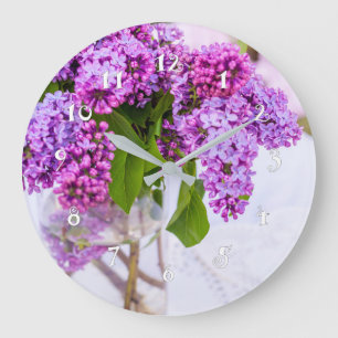 Relógio Grande Lilac bonito no vaso, pulso de disparo de parede