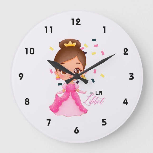 Relógio Grande Lilibet batizado de Princesa Rosa Presente para Ra (Frente)