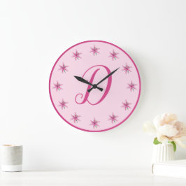 Relógio Grande Lily Lily Lily Flores Florais Iniciais