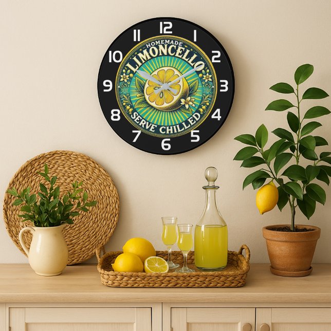 Relógio Grande  Limoncello Homemade Chilled  rustic bar  (Criador carregado)