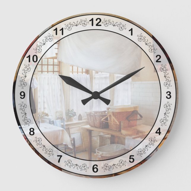 Relógio Grande Limpeza - a lavandaria (Frente)