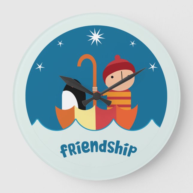 Relógio Grande Linda amizade de pré-escola perdida e encontrada (Frente)