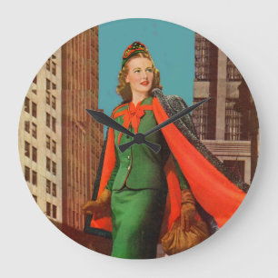 Relógio Grande linda garota do centro dos anos 40