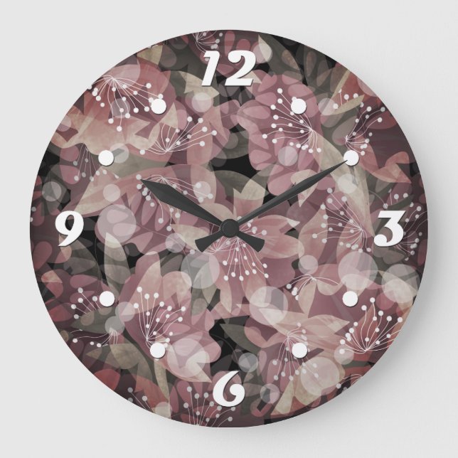 Relógio Grande Lindas rosas vermelhas flores fotoromânticas (Frente)