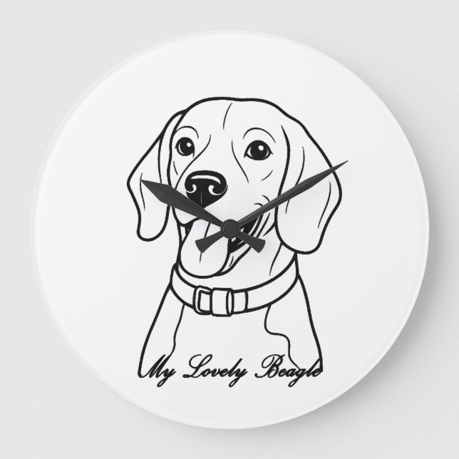 Relógio Grande Lindo Beagle (Frente)
