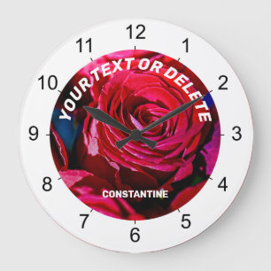 Relógio Grande Lindo Buquê De Rosas Vermelhas