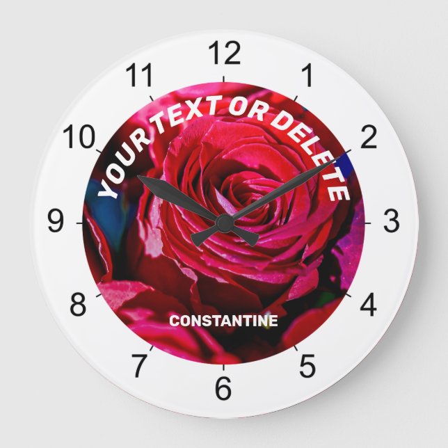 Relógio Grande Lindo Buquê De Rosas Vermelhas (Frente)