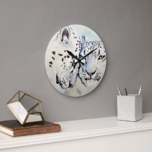 Relógio Grande Lindo Leopardo Branca de Neve