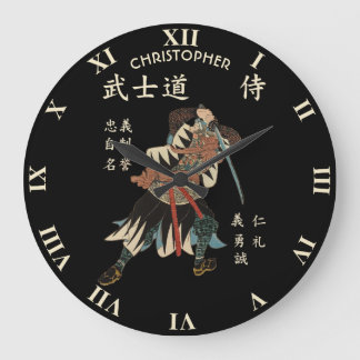 Relógio Grande Língua japonesa das virtudes de Bushido oito do