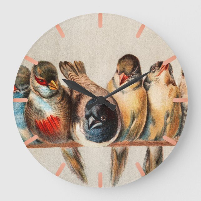 Relógio Grande Linha de aves e pomba (Frente)