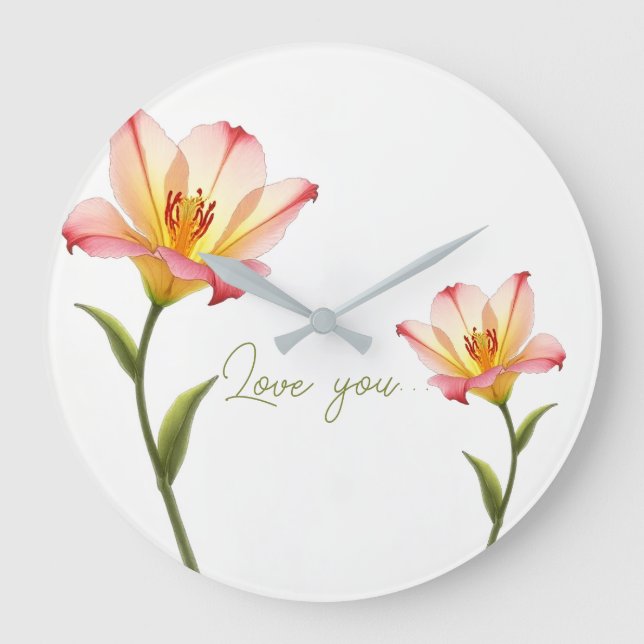 Relógio Grande Lírios De Afetação Do Sussurro (Frente)