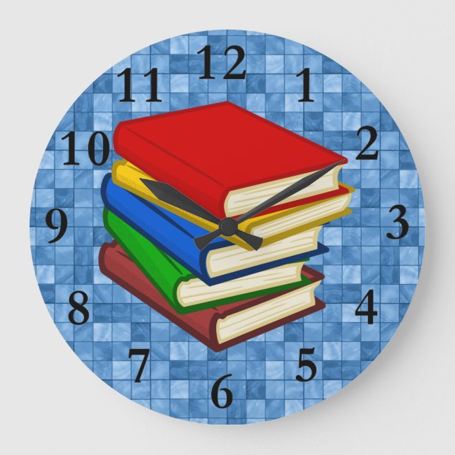 RELÓGIO GRANDE LIVROS EMPILHADOS (Frente)