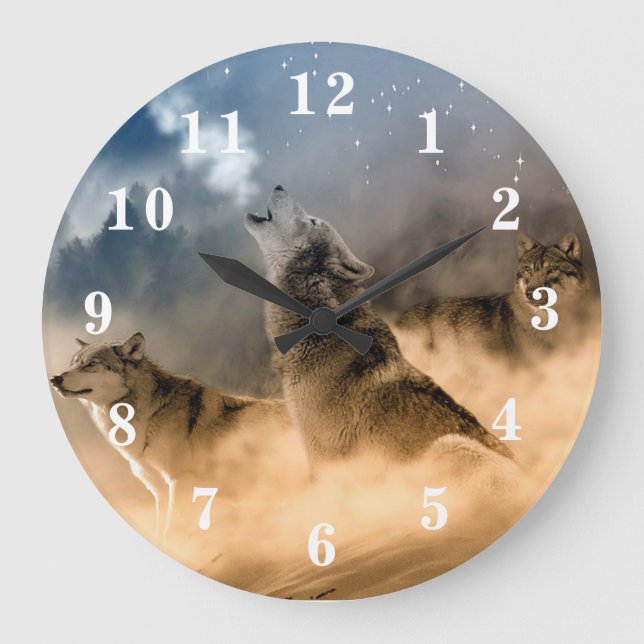 Relógio Grande Lobo do urro (Frente)