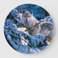 Lobo na pintura da floresta de inverno
