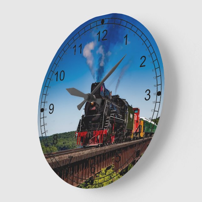 Relógio Grande Locomotiva americana do trem do vapor