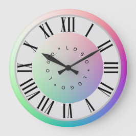 Relógio Grande Logo Foto Dois Discos Arco-Íris Marcadores Numéric