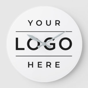 Relógio Grande Logotipo Branco de Negócios no Escritório