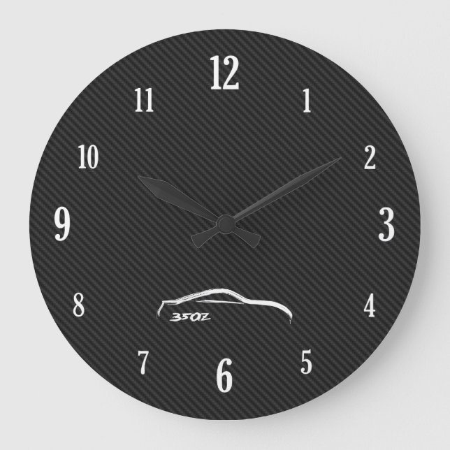 Relógio Grande Logotipo branco do Brushstroke 350Z (Frente)