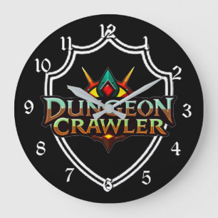 Relógio Grande Logotipo Colorido de Dungeon Crawler