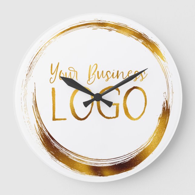 Relógio Grande Logotipo comercial no Promocional branco (Frente)