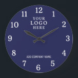 Relógio Grande Logotipo comercial Nome da empresa Marinho da marc<br><div class="desc">Os Wall Clocks com o logotipo da empresa fazem ofertas de promocional corporativo únicas. Personalize com seu nome e logotipo de empresa. Os relógios de logotipo também fazem presentes de excelente de apreciação para os funcionários.</div>