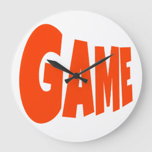 RELÓGIO GRANDE LOGOTIPO DO JOGO FONTES VERMELHAS