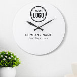 Relógio Grande Logotipo E Slogan Personalizados Da Empresa Com Pr<br><div class="desc">Personalize um relógio com esse modelo simples e minimalista e promova sua empresa ou empresa para aumentar os clientes potenciais e gerar mais vendas. Adicione seus detalhes, Todo estilo de texto, cores, tamanhos podem ser modificados para ajustado de suas necessidades. Se precisar de ajuda ou de itens correspondentes, entre em...</div>