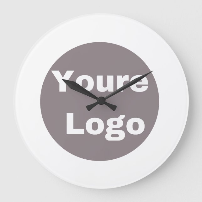 Relógio Grande Logotipo Simples e Texto Empresarial personalizado (Frente)